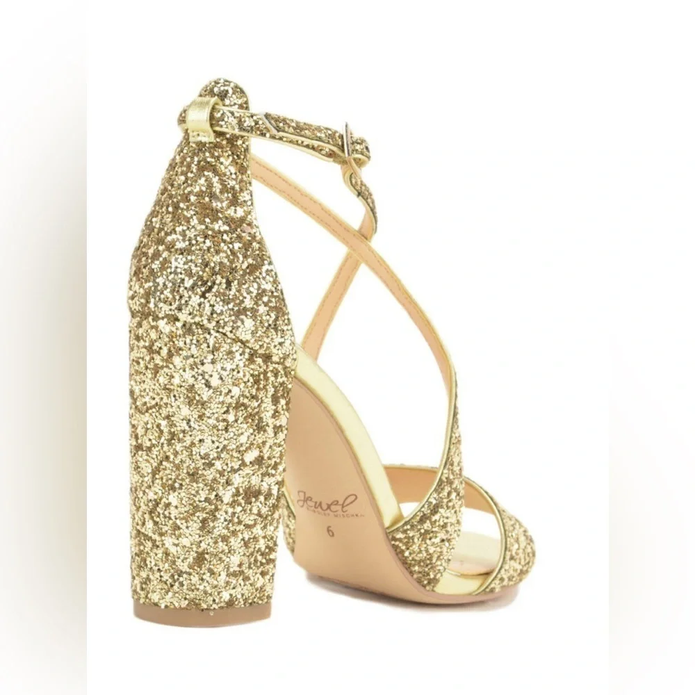 Brand New Badgley Mischka Cook Metallic Glitter Evening Shoe Size 9.5